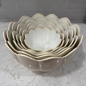 Set 6 Pieces Melange Melamine Mixing Bowl Nesting Serving Salad Salsa Chip Dip